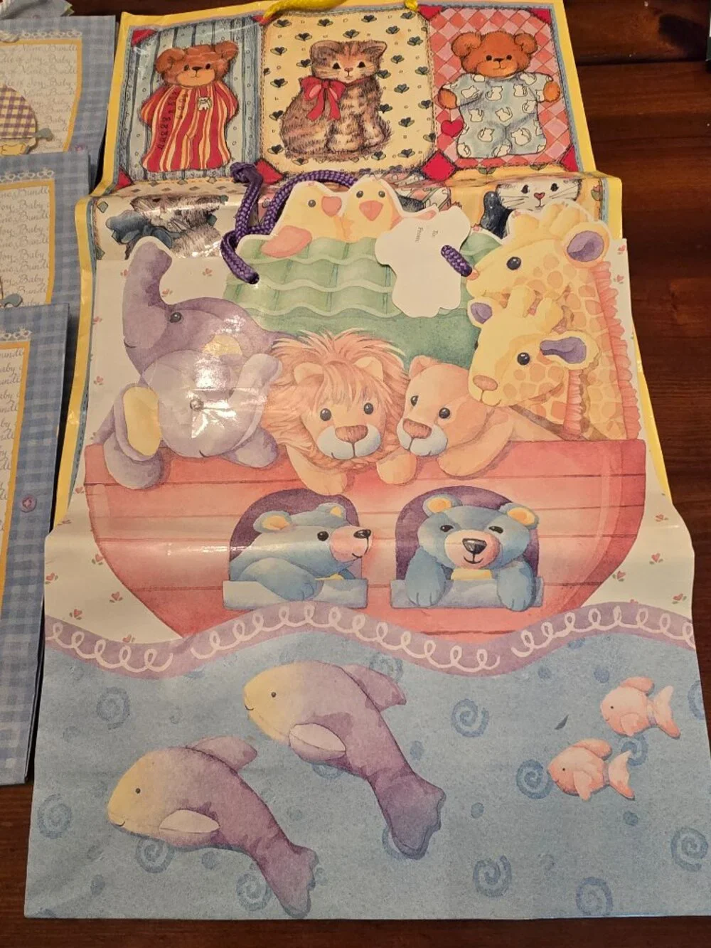Gift Bags Lot of 5 Baby Shower Pink Blue Yellow White Medium Large